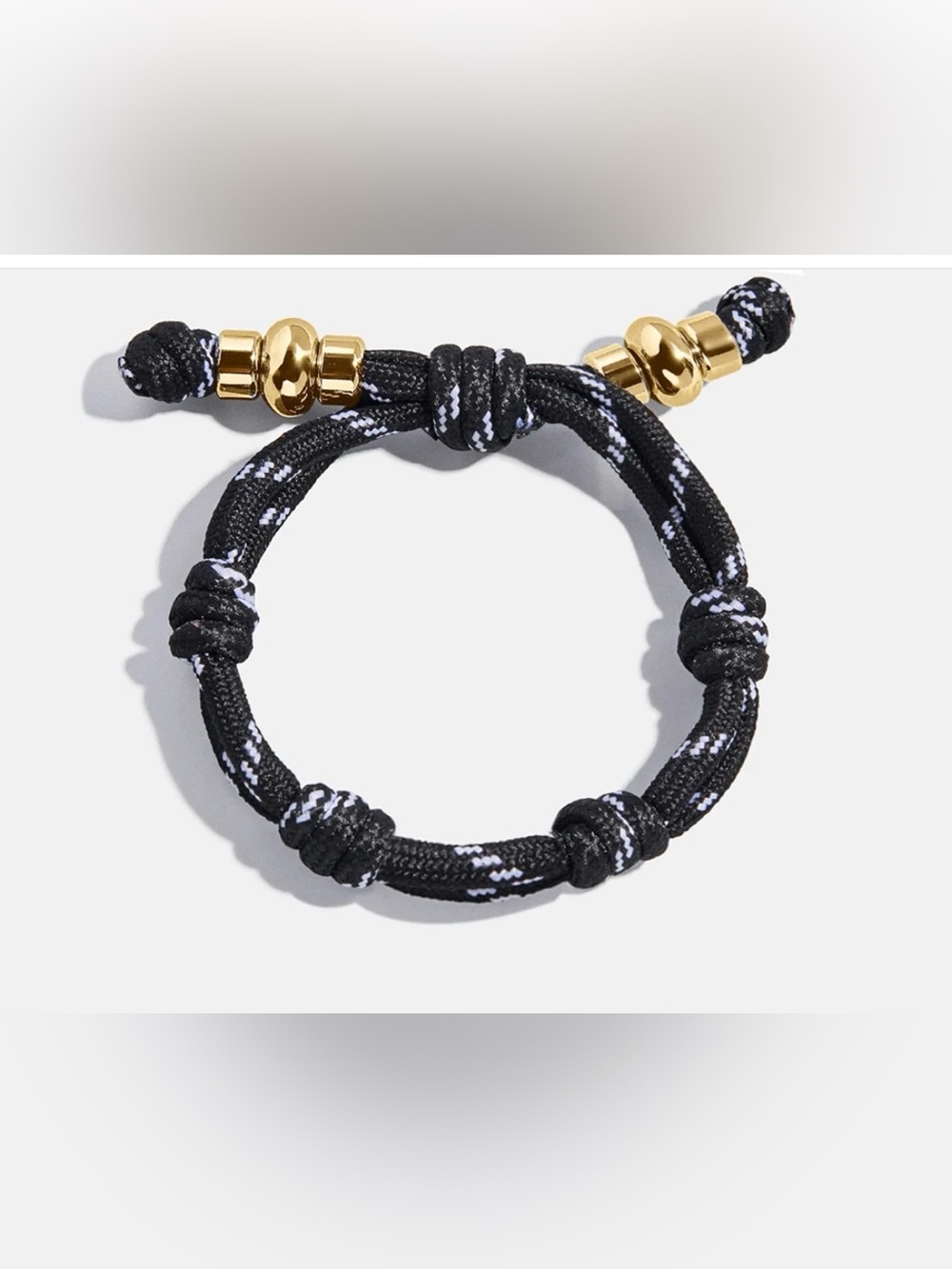 BaubleBar Black & White Rope Bracelet with Gold Accent K